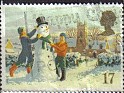 Great Britain - 1990 - Navidad - 17 P - Multicolor - Great Britain, Christmas - Scott 1300 - Navidad haciendo muñeco de nieve - 0